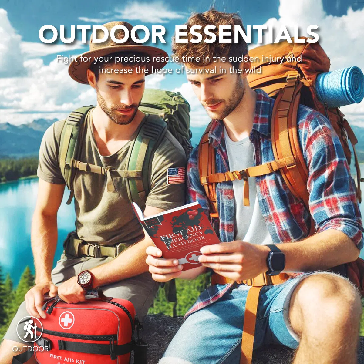 Kit de premiers secours 430 pièces, bien organisé, étanche, compact pour toute urgence, idéal pour la maison, le bureau, la voiture, les voyages, l'extérieur, le camping, la randonnée, le bateau